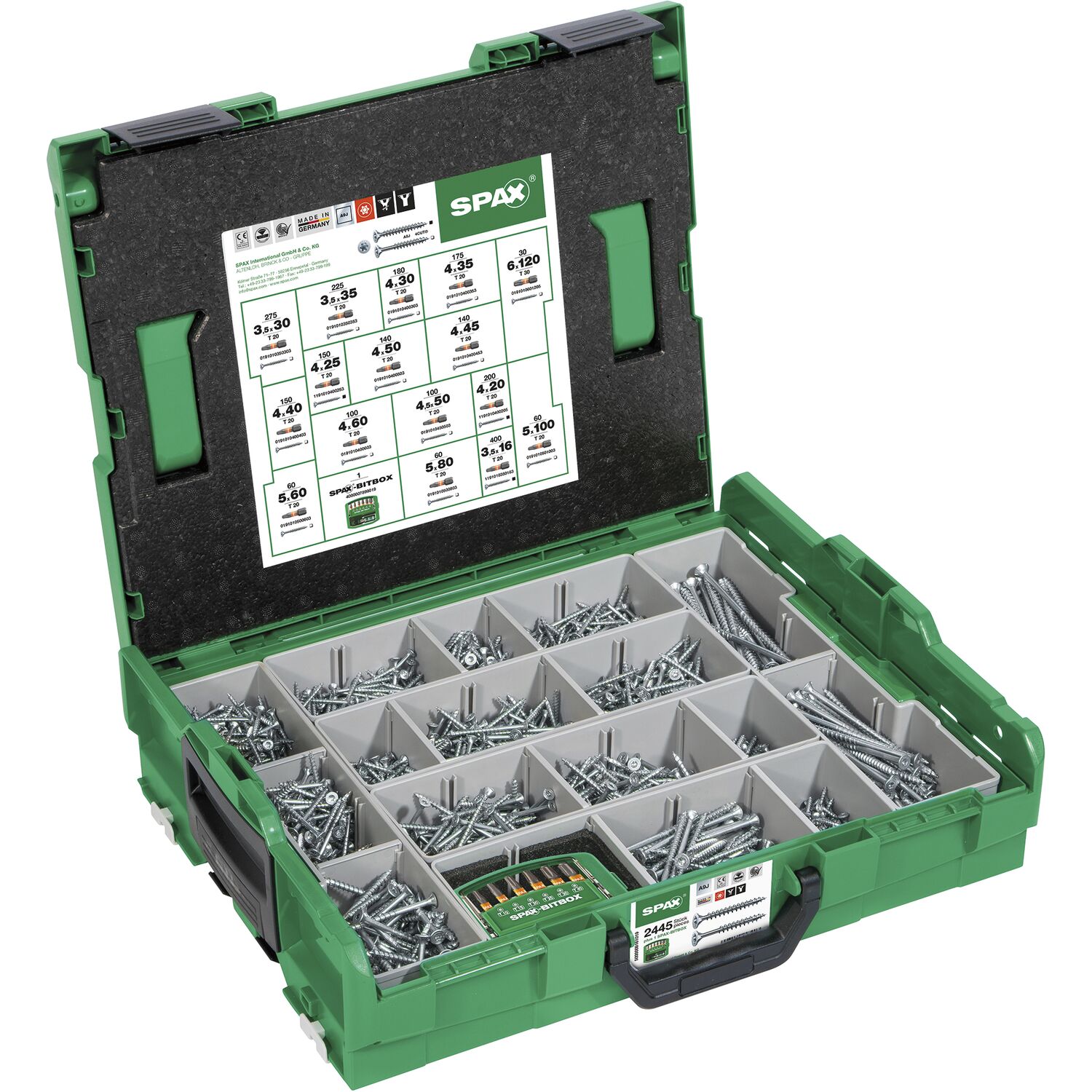 Spax Senkkopf Montagekoffer / LBOXX TSTAR plus WiroxSilber ( 2.445 Stk )