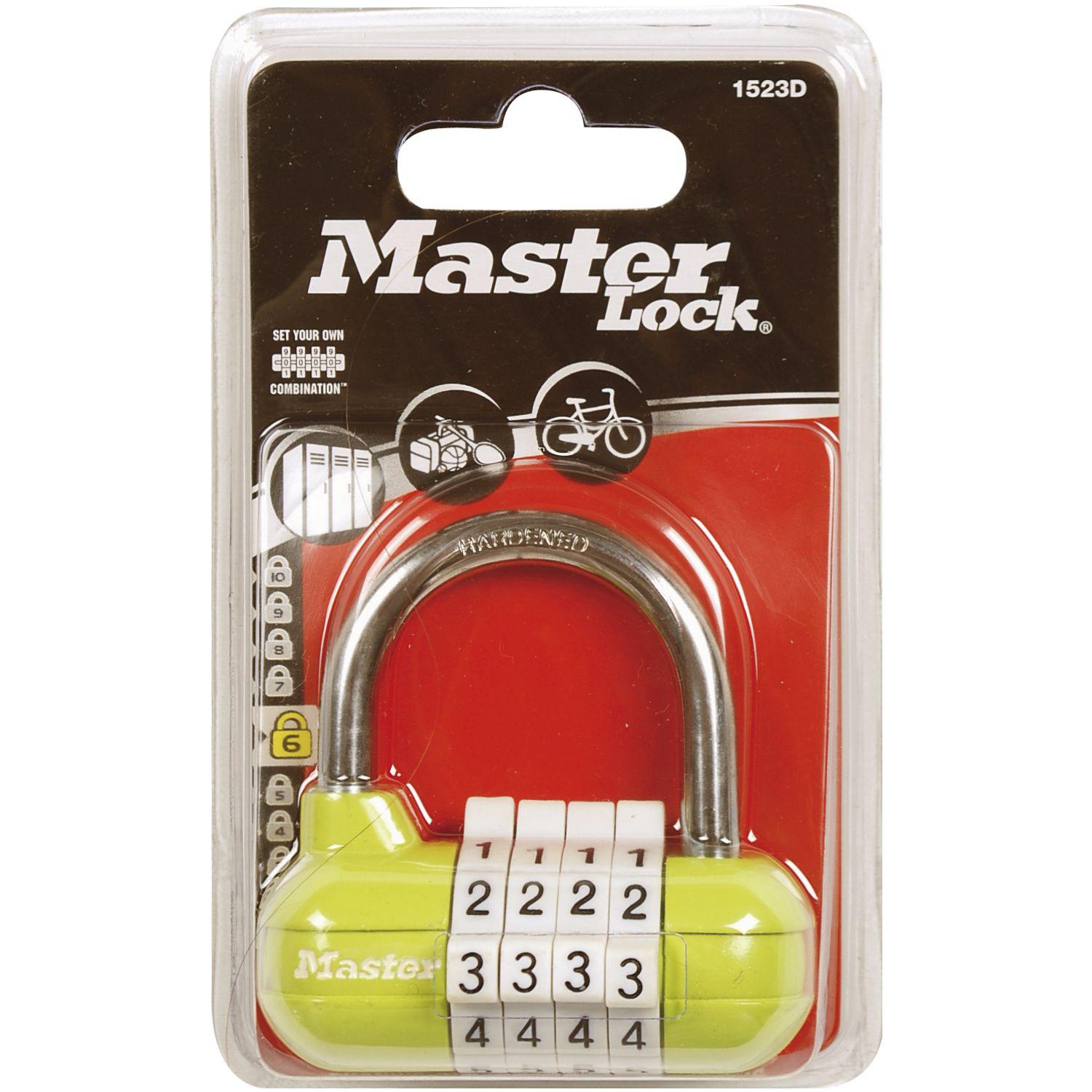 Master Lock Vorhangschloss 1523 EURD Pro Sport Zahlenschloss, 64 mm, bunt, SB
