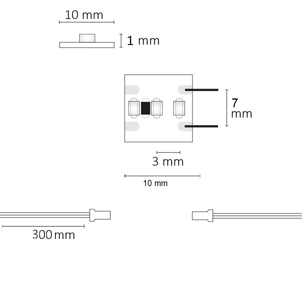 ISOLED LED CRI930 MiniAMP Flexband 12V DC 12W IP20 3000K 120cm beids. 30cm Kabel + maleAMP 300 LED/m