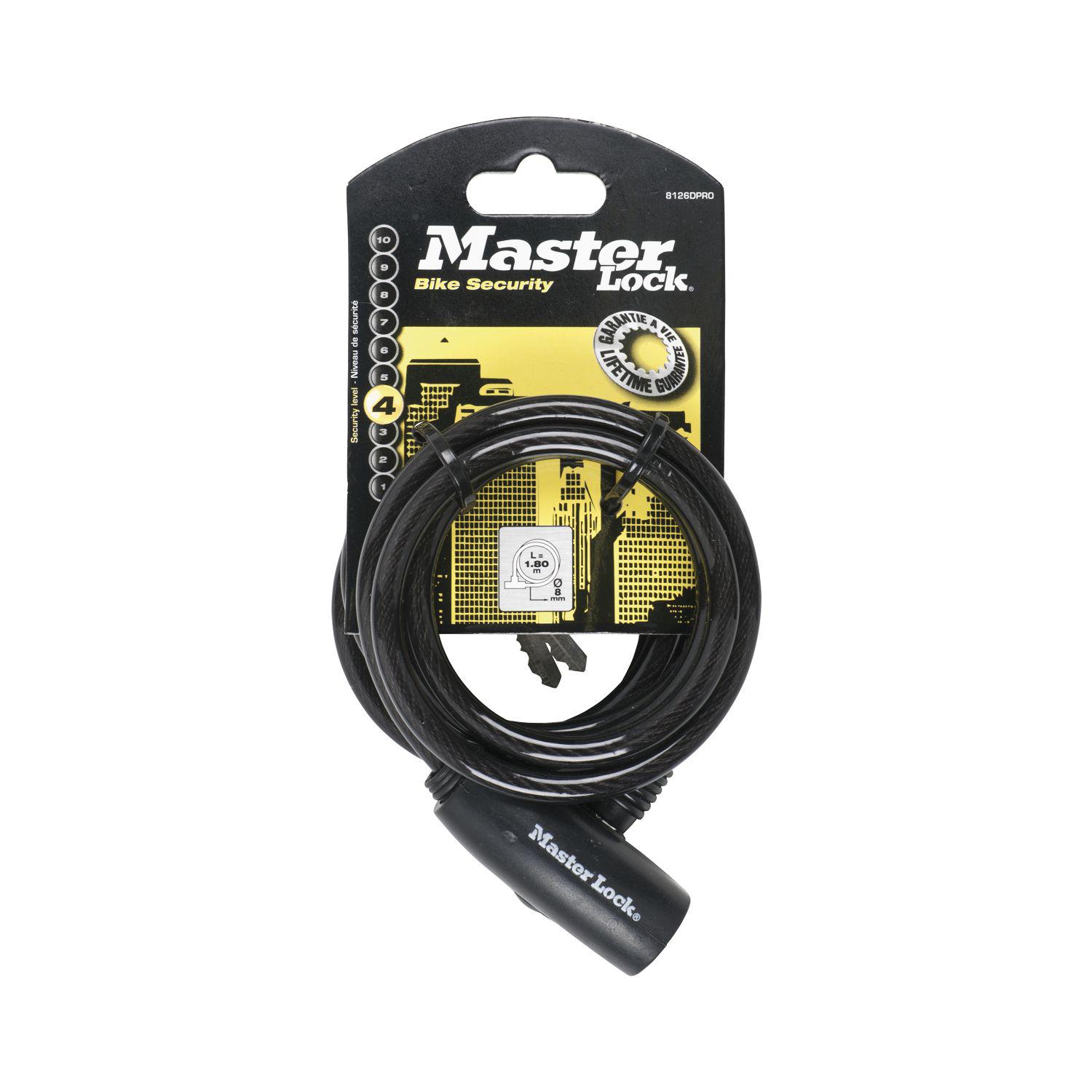 Master Lock Spiral-Kabelschloss 8126 EURDPRO mit Schlüssel, verschsp. SB
