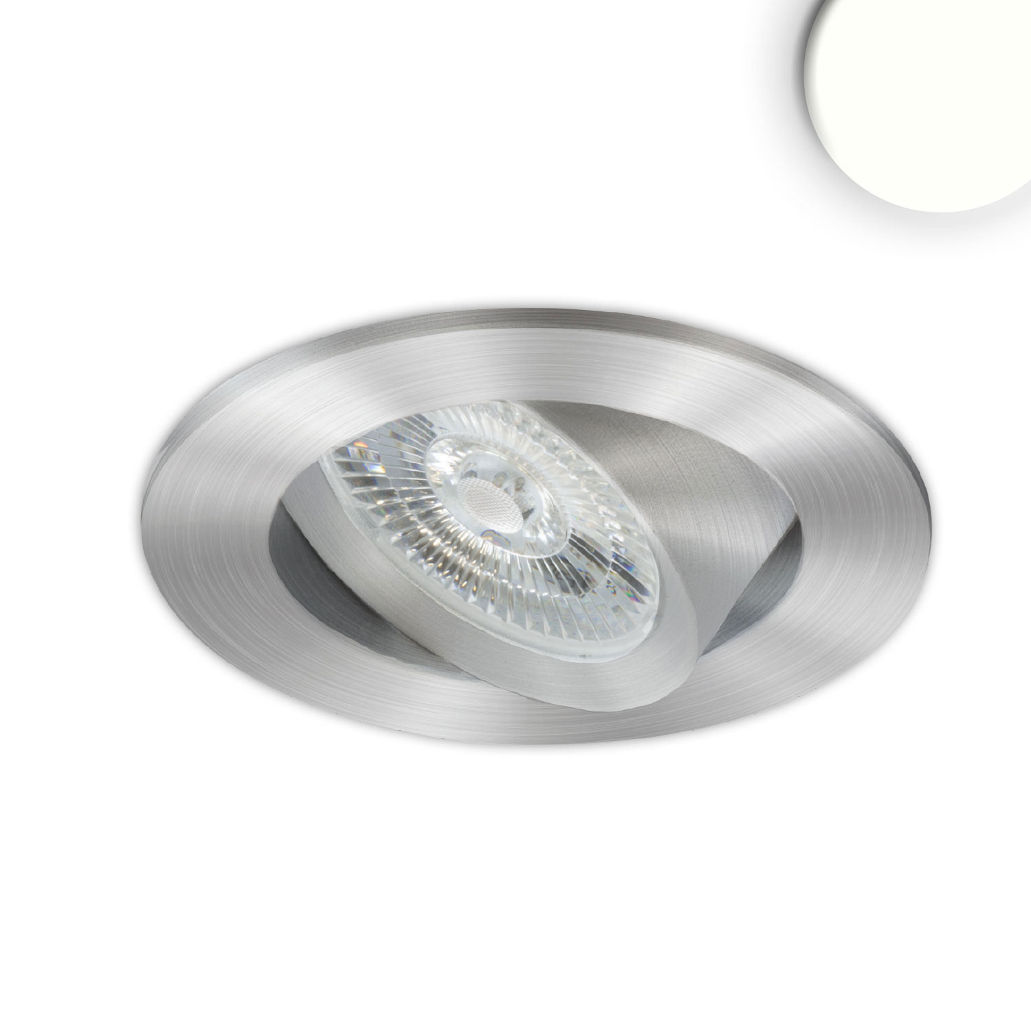 ISOLED LED Einbauleuchte Slim68 MiniAMP Alu gebürstet rund 8W 24V DC neutralweiß dimmbar