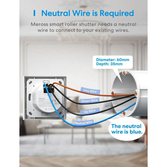 Meross Smarter Rollladenschalter WiFi Matter