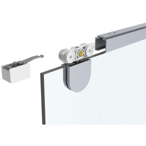 solido 100 Beschlagset Glas Punktbefestigung 8-10,76 mm Führung silber eloxiert