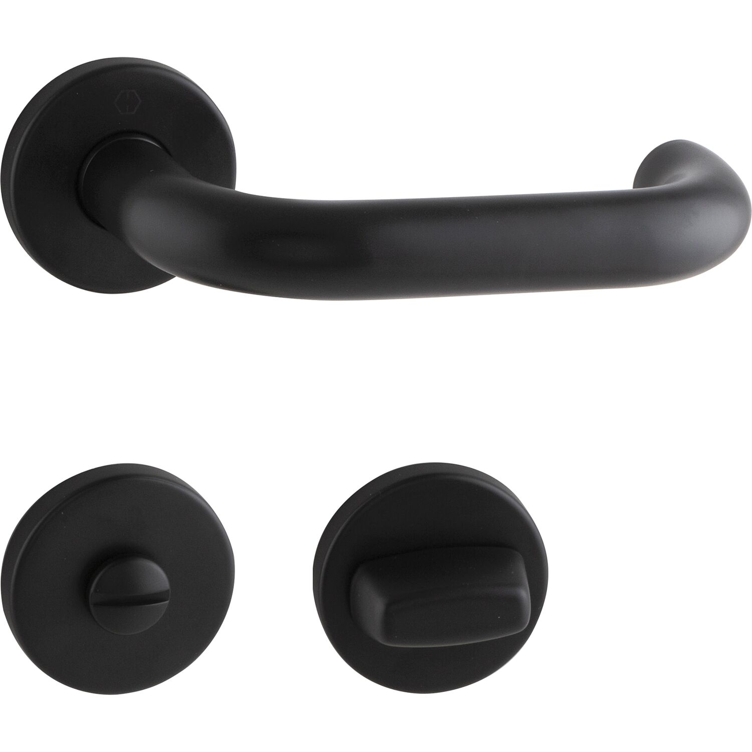 Hoppe HOPPE Drückergarnitur PARIS auf Rosette WC, 37 - 42 mm, Edelstahl schwarz matt