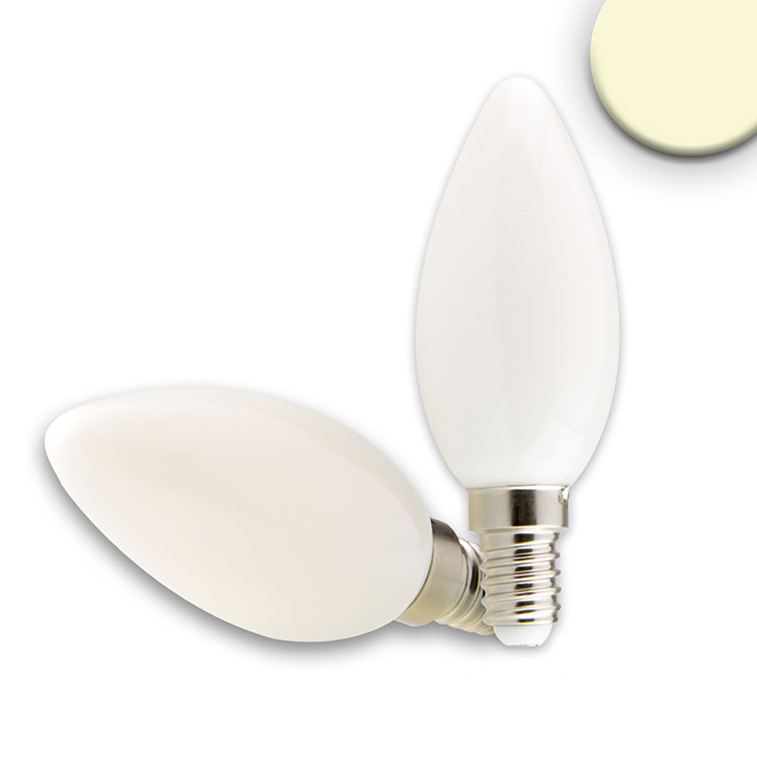 ISOLED E14 LED Kerze 2W milky warmweiß dimmbar