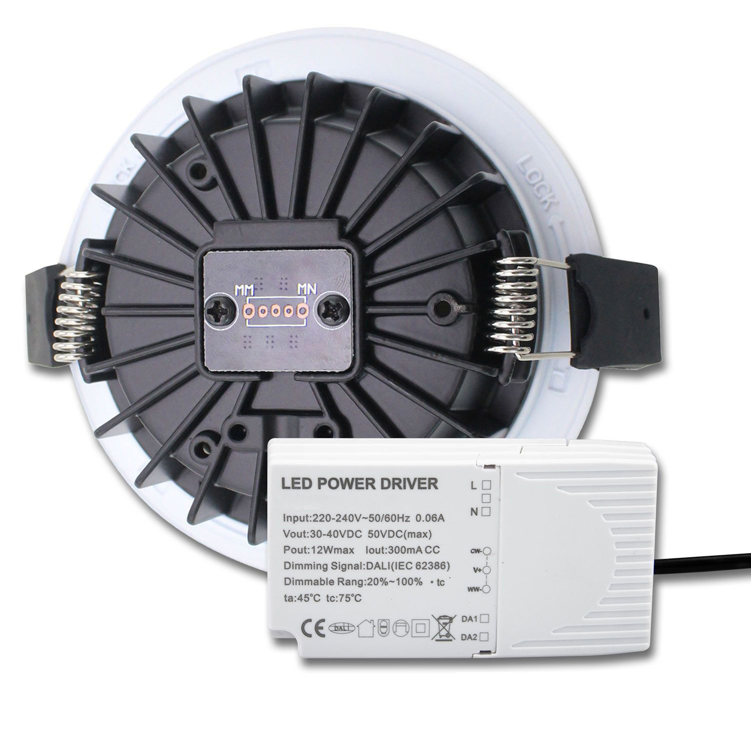 ISOLED LED Einbaustrahler Sys-90 12W weißdynamisch 2300-6000K Push/DALI DT8 dimmbar (exkl. Cover)