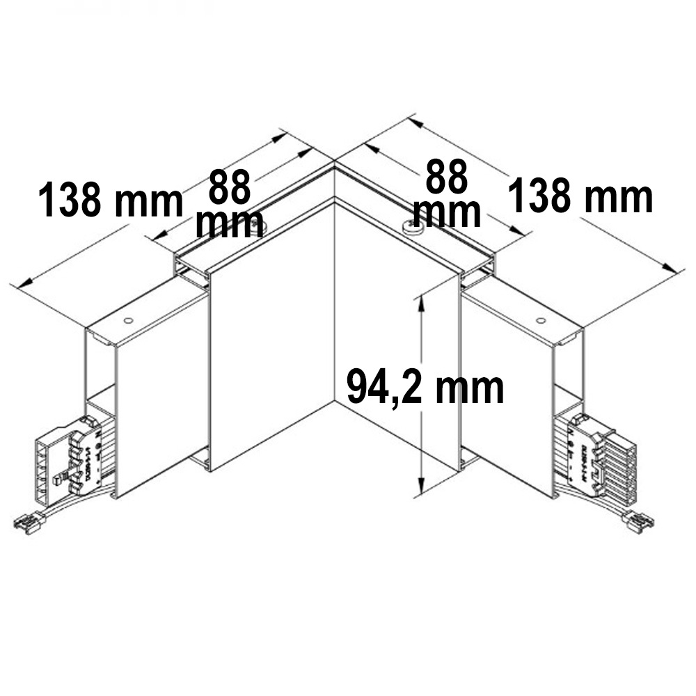ISOLED Eckverbinder 90° prismatisch für Hängeleuchte Linear Up&Down 3W weiß neutralweiß