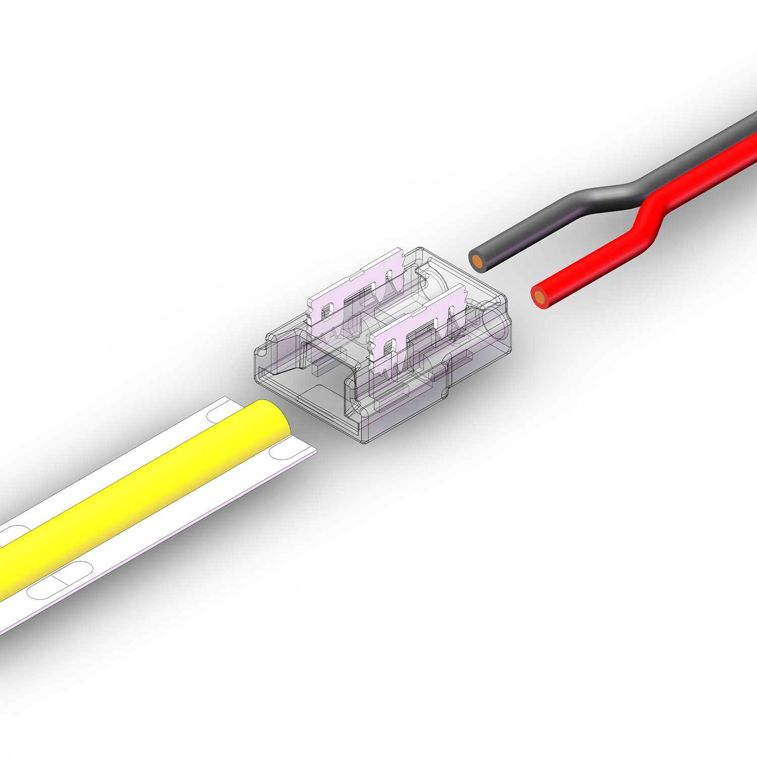 ISOLED Kontakt-Kabelanschluss (max. 4A/0,5qmm) K2-28 für 2-pol. IP20 Flexstripes mit Breite 8mm