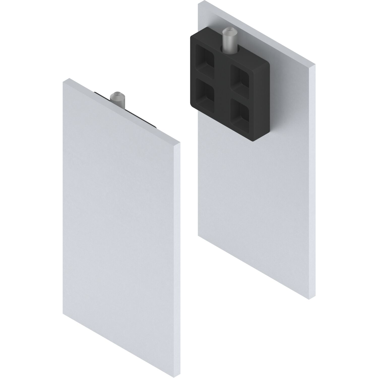 solido 100/HELM Abdeckkappen-Set Blende H/G einseitig Wandmontage silber