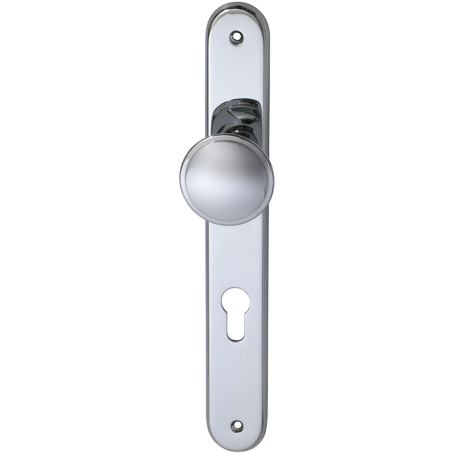 Haustür - Knopflangschild ELEGANT 22, PZ88, Messing verchromt