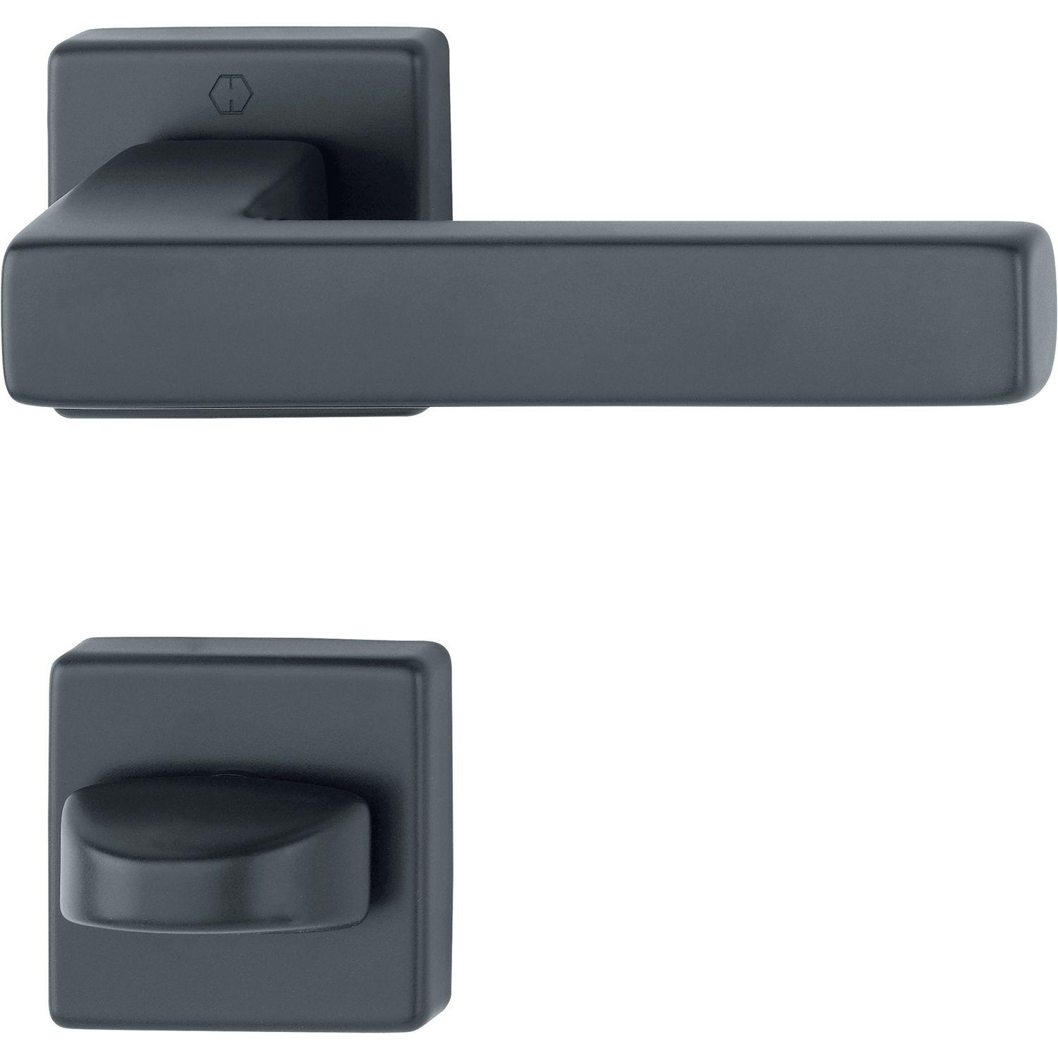 Hoppe HOPPE Drückergarnitur AUSTIN - auf Rosette WC, TS 37-42 mm, Aluminium schwarz