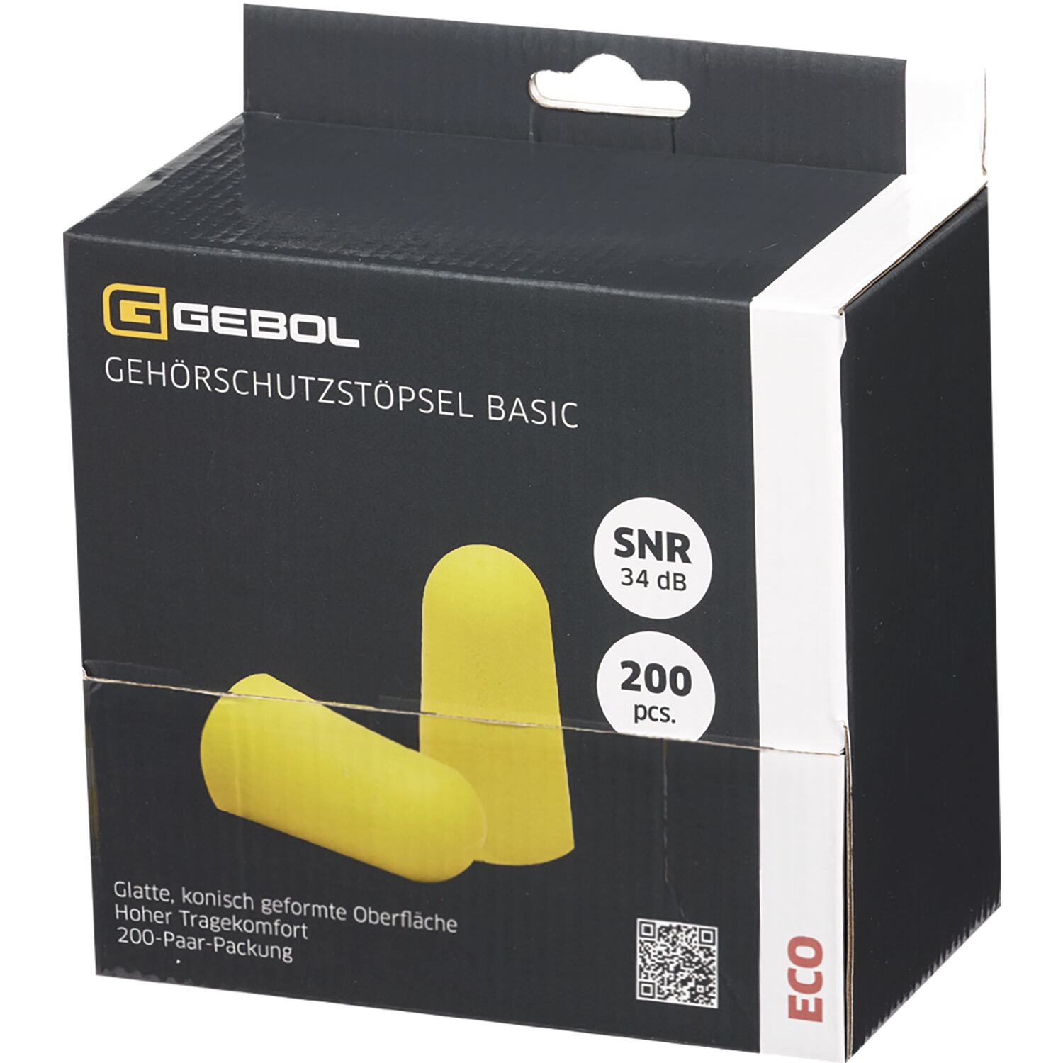 Gebol Gehörschutzstöpsel Basic SNR = 34 dB Inhalt 200 Stück