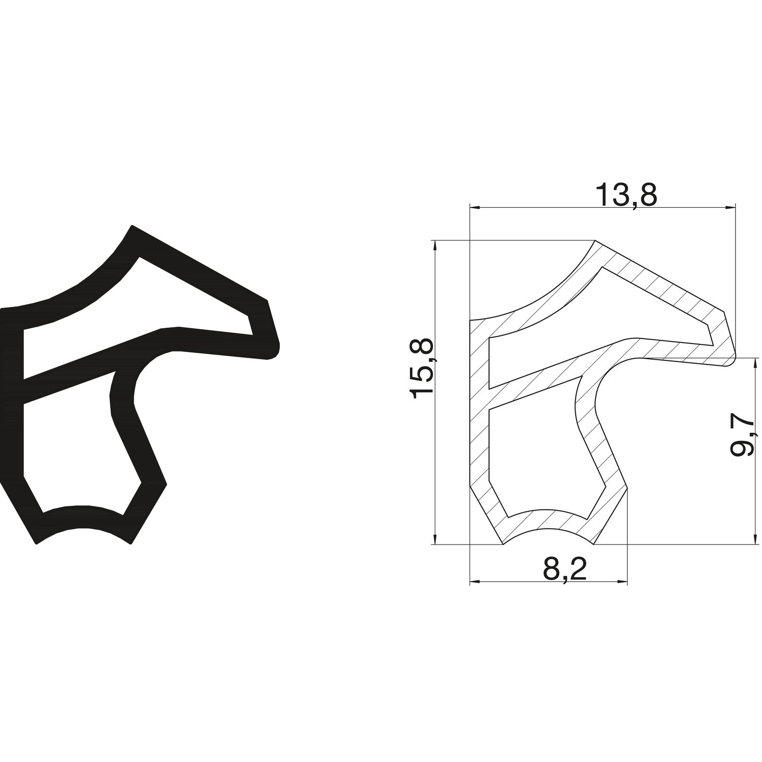 Stahlzargendichtung M 2246, Kunststoff rustikalbraun (5 m)