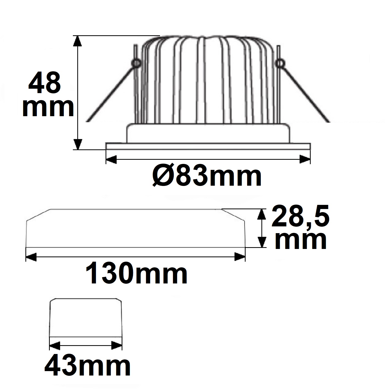 ISOLED LED Einbaustrahler Sys-68 10W IP65 warmweiß dimmbar (exkl. Cover)