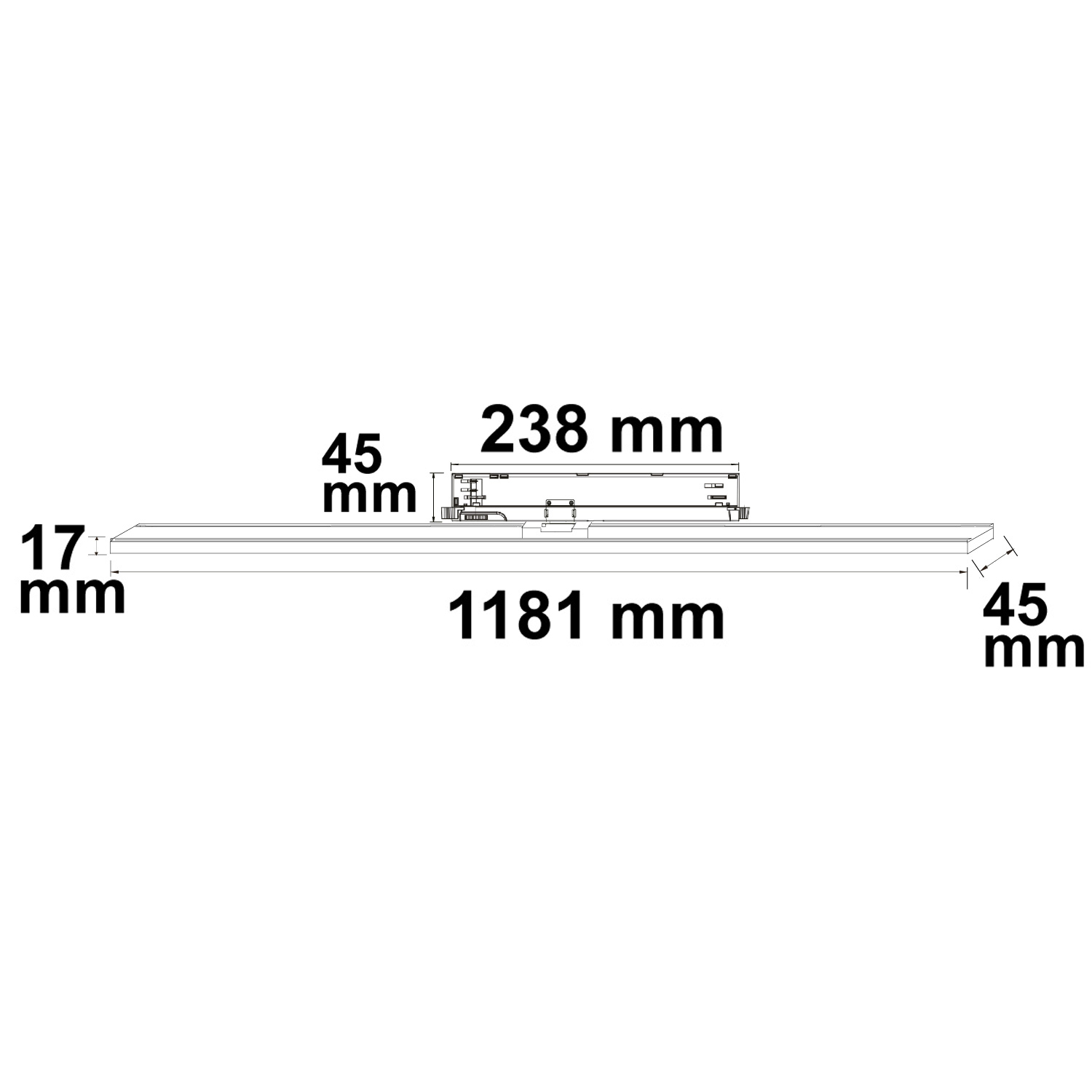 ISOLED 3-PH Linearleuchte prismatisch 120cm 40W weiß 3000|3500|4000K CRI90 DALI dimmbar.