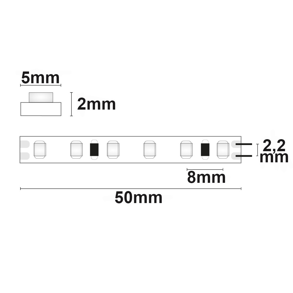 ISOLED LED CRI930 MICRO Flexband 24V DC 9,6W IP20 3000K 5m Rolle 120 LED/m