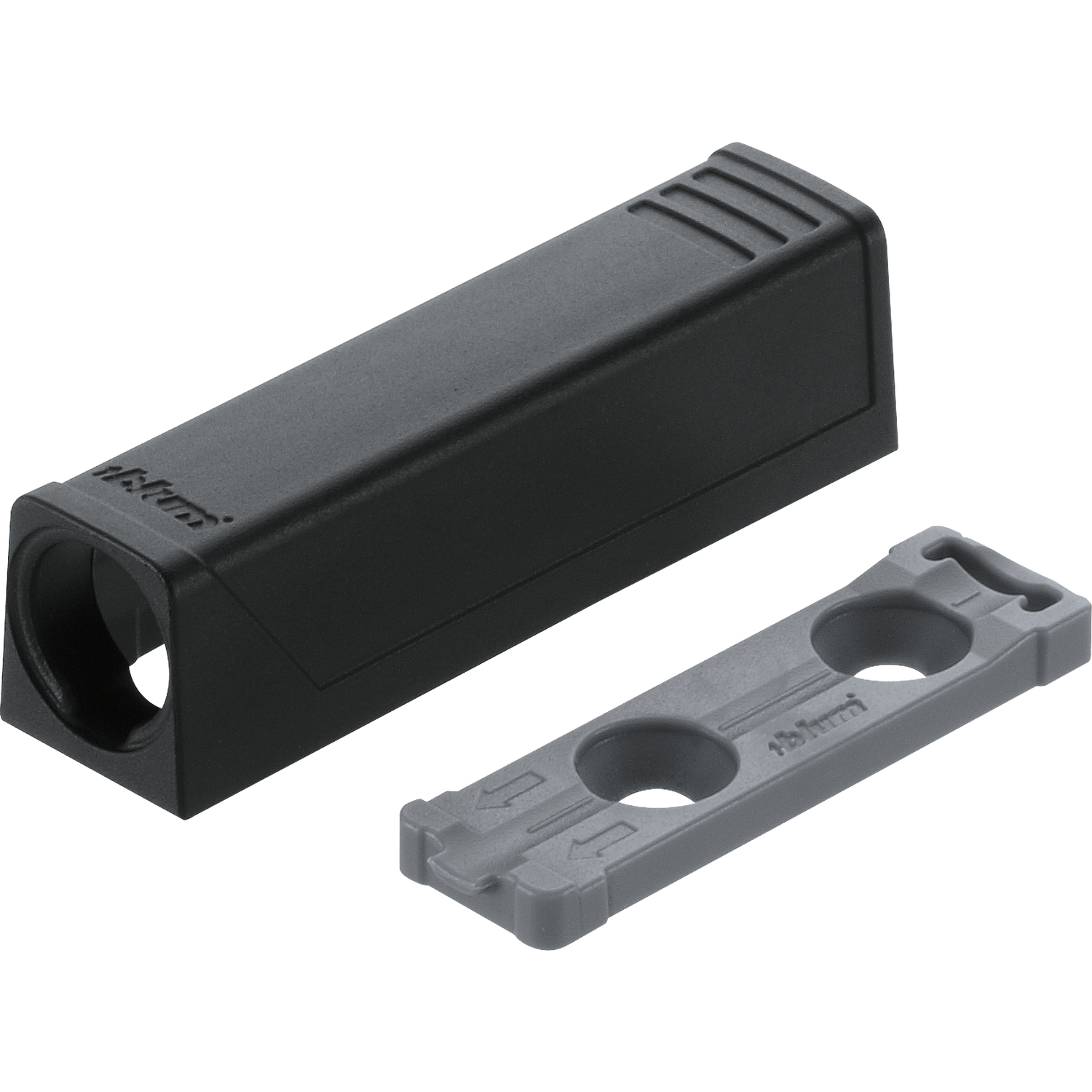 blum TIP-ON gerade Adapterplatte 956.1201, Kurzversion, carbonschwarz