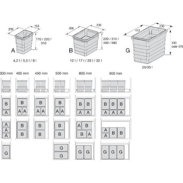 ninka Abfallbehälter 5.5 Liter Dunkelgrau