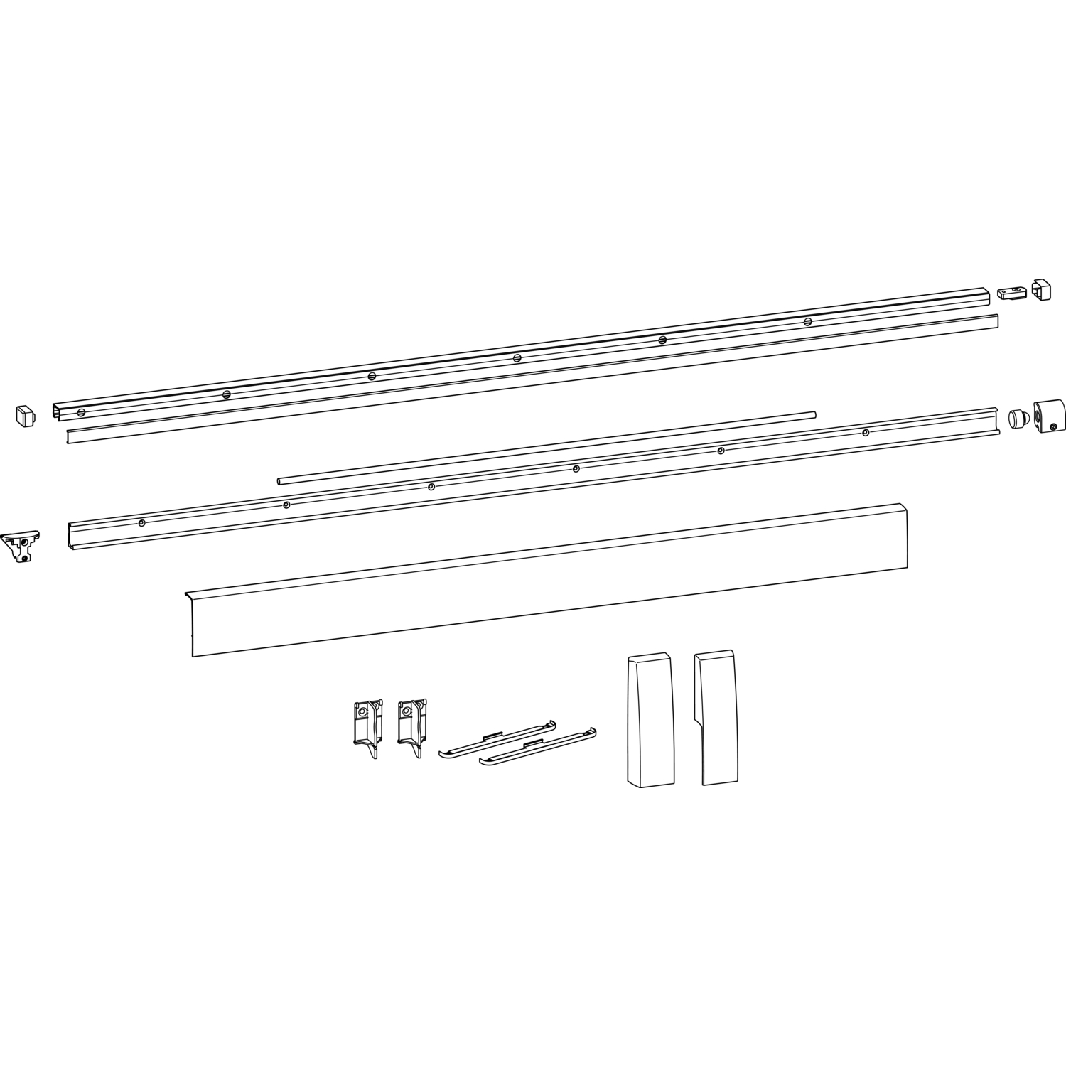 HAUTAU ATRIUM HKS 200Z/160S/SP Schienen-Set, FFB 1051-1250 mm, weiß