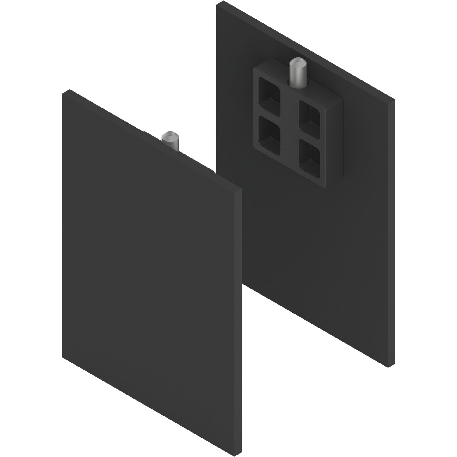 solido 100/HELM Abdeckkappen-Set Blende H/G mit Abstandsprofil 15 schwarz matt