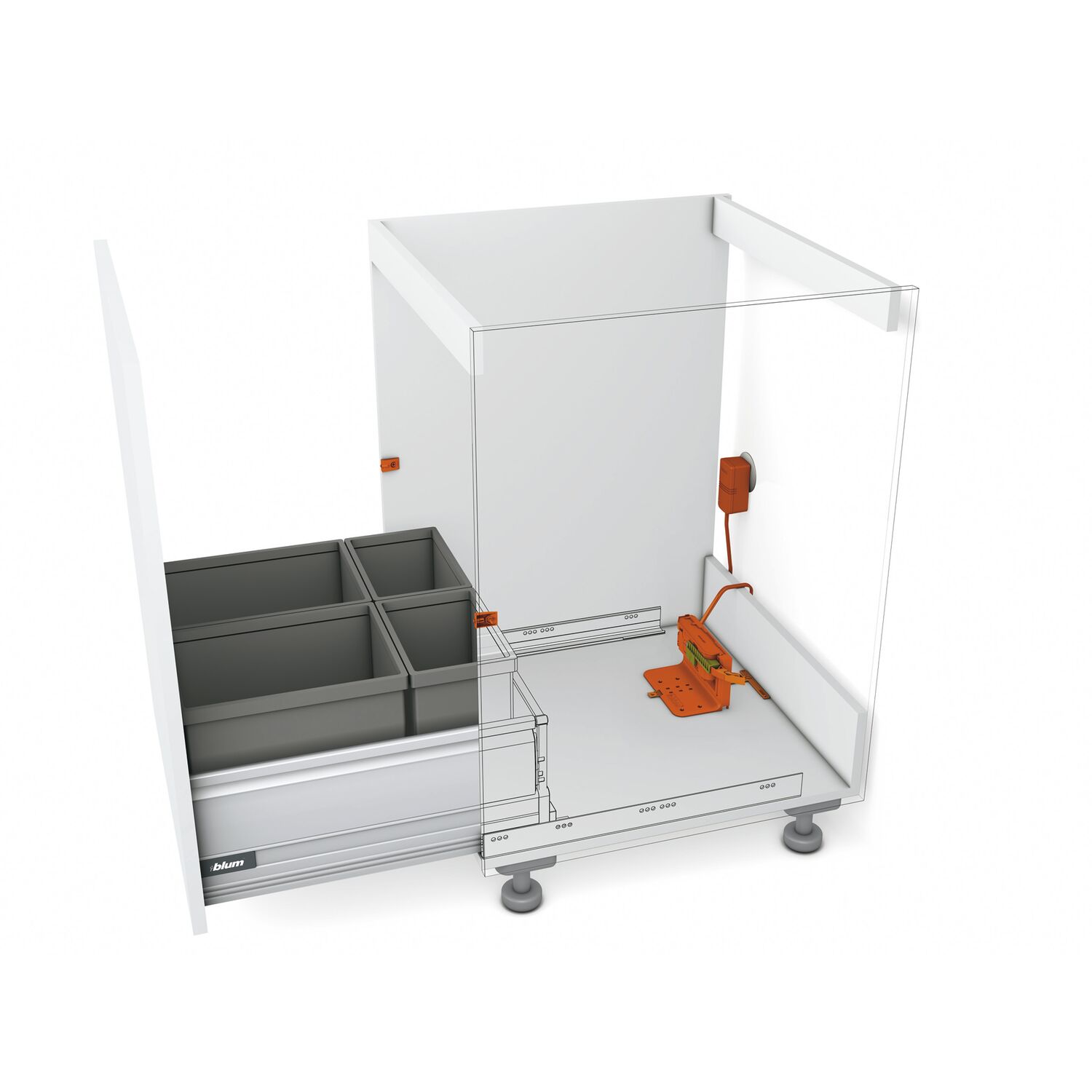 ninka eins2vier Set Korpusbreite 900/Seitenwand 18 - 19mm SERVO-DRIVE uno Dunkelgrau