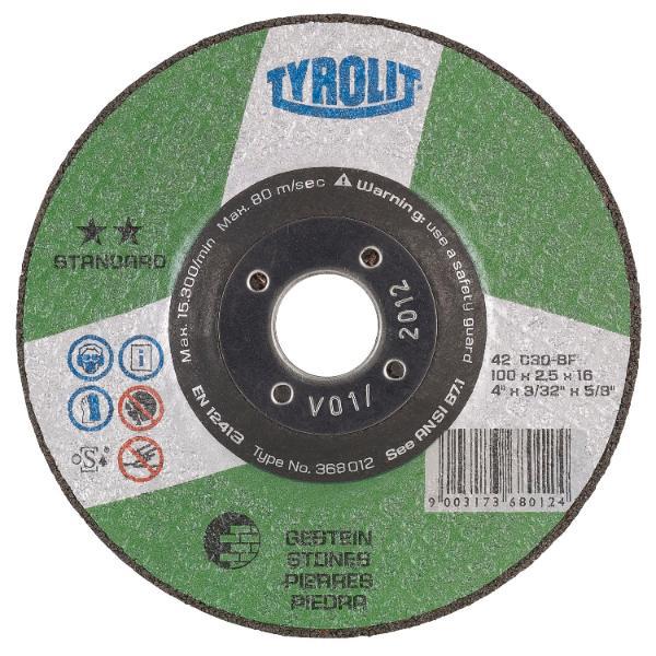 Tyrolit Trennscheibe gekröpft Standard**115 x 2.5 mm Gestein Form 42 ()