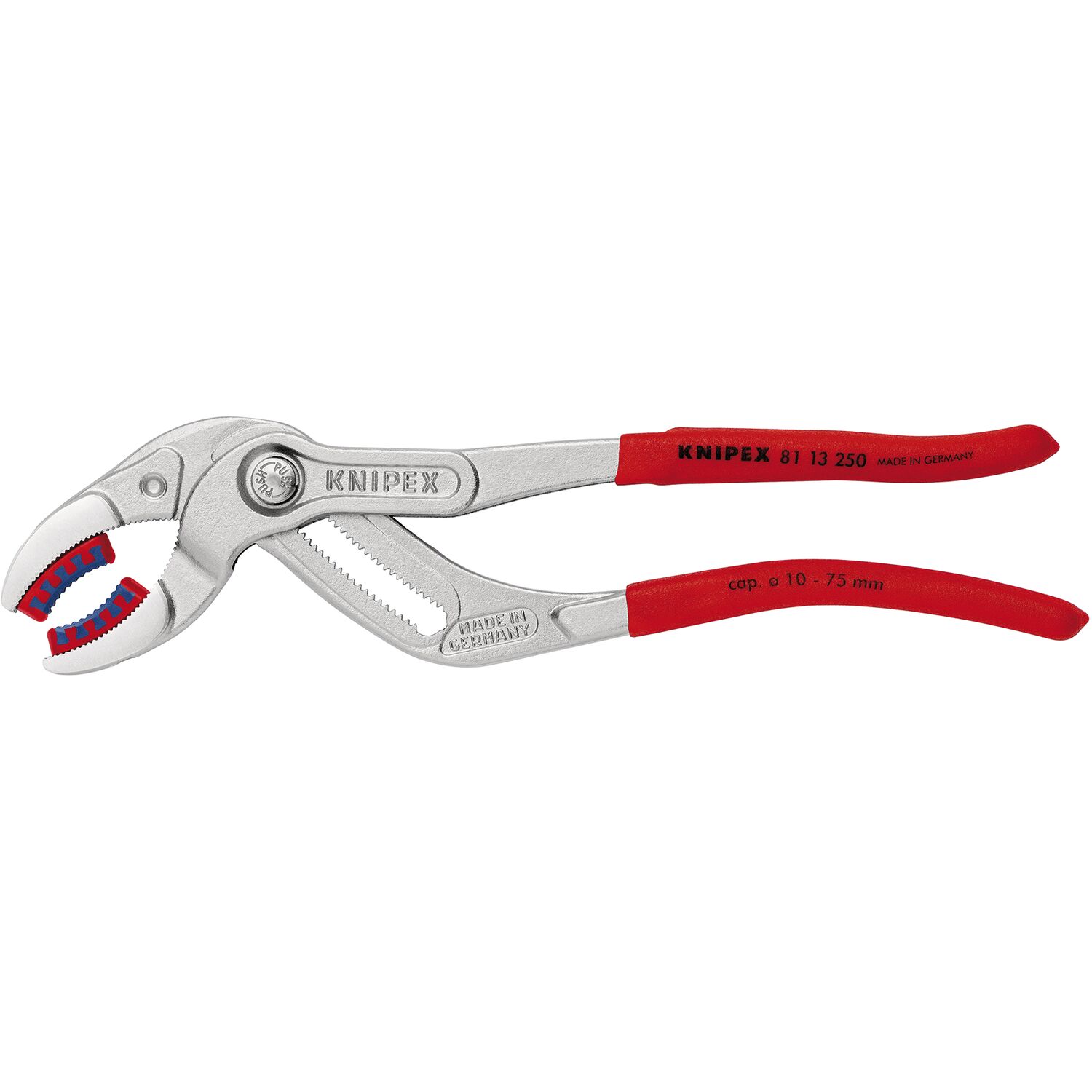 Knipex Siphon- und Connectorenzange SpeedGrip 8113 KS-Backen ø 10-75 mm L=250 mm