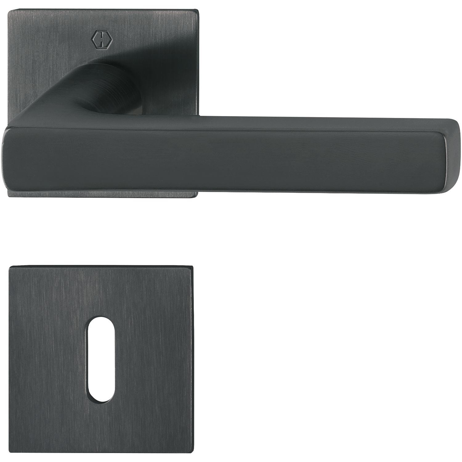 ninka HOPPE Drückergarnitur DALLAS auf Flachrosetten BB, Edelstahl schwarz matt