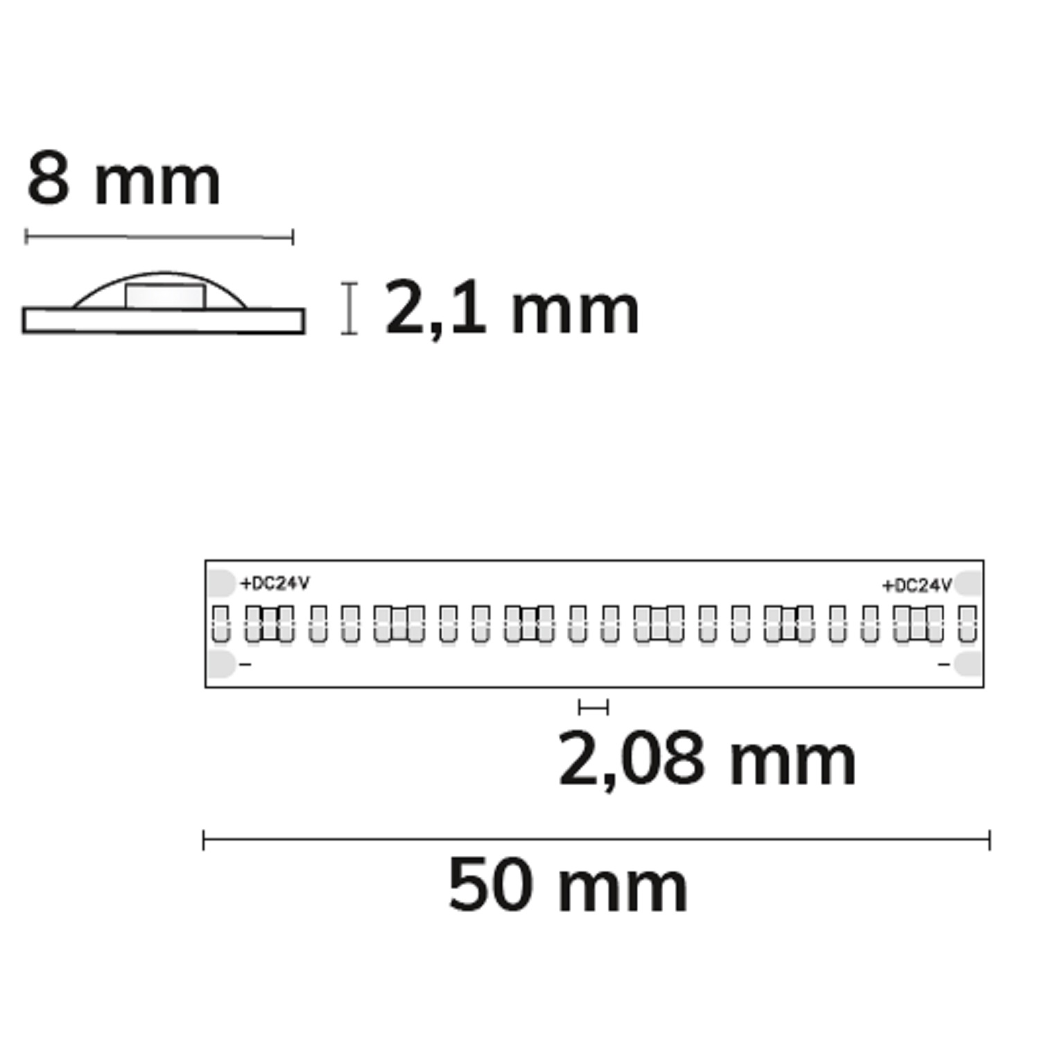 ISOLED LED COB927 Linear Flexband 24V DC 8W IP20 2700K 5m Rolle 480 LED/m