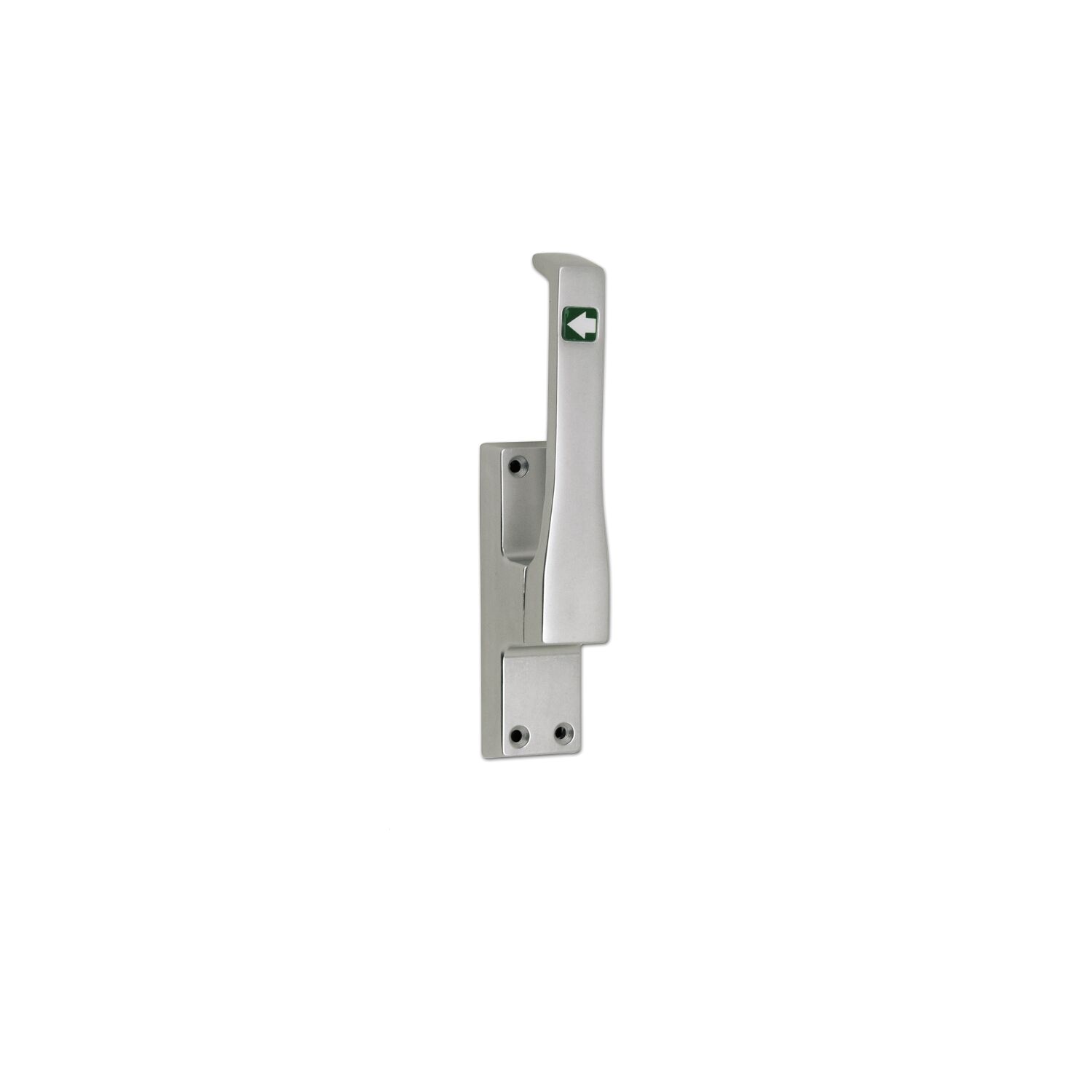 Fuhr Türtreibriegel aufliegend Pfeil, eckig, links, Hub 23 mm, silber eloxiert