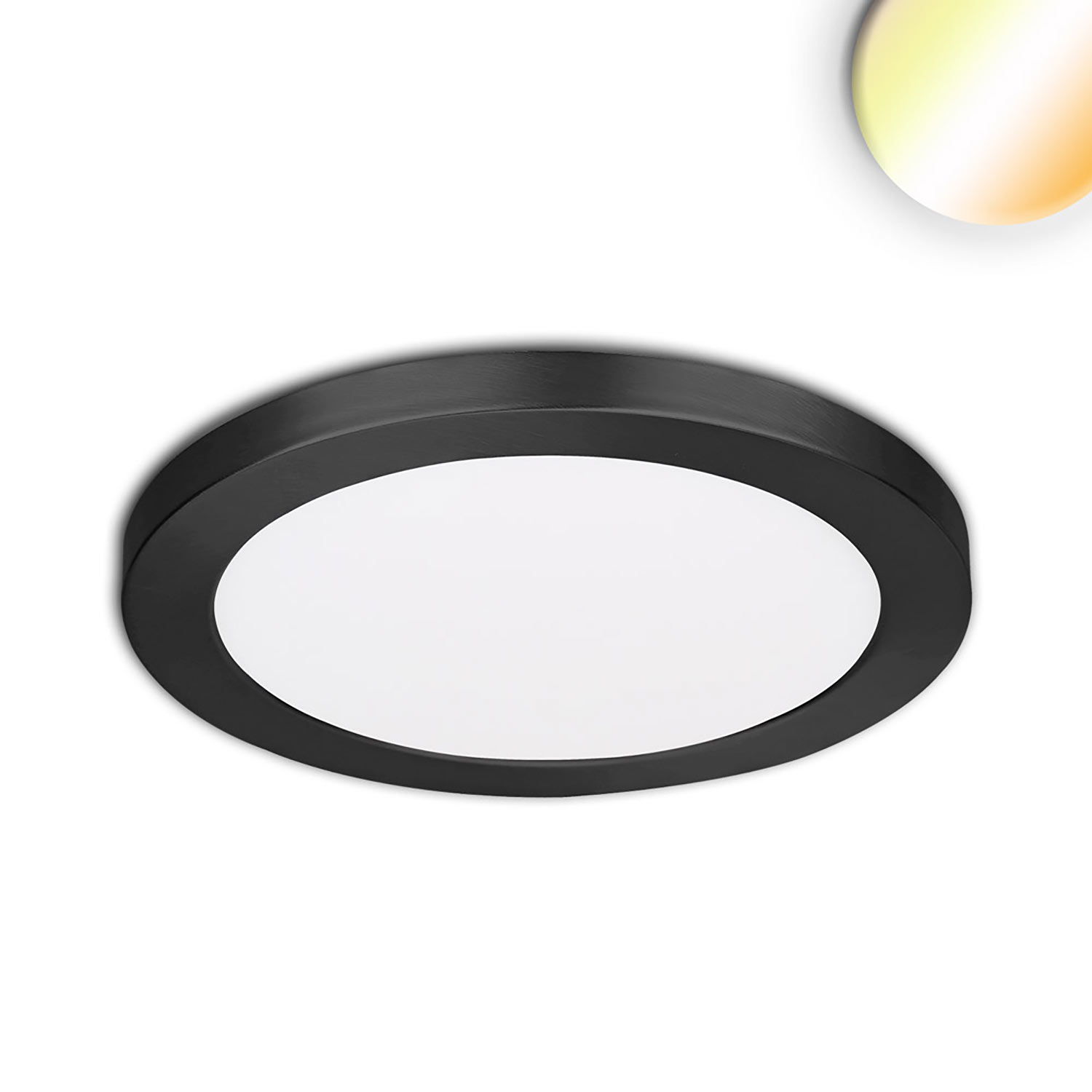 ISOLED LED Aufbau/Einbauleuchte Slim Flex 12W schwarz ColorSwitch 3000|3500|4000K