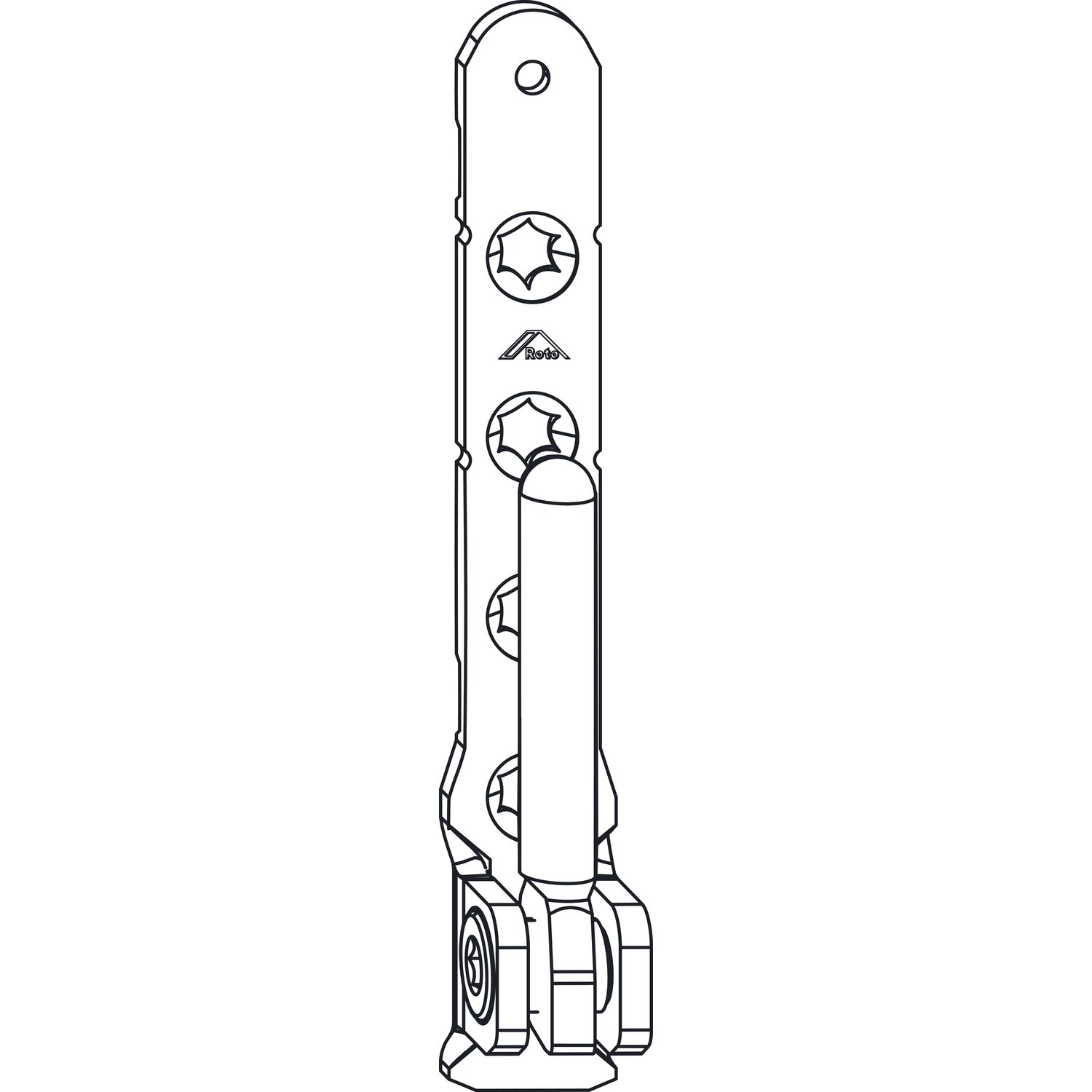 Roto ROTO NX Ecklager P6/130 PVC verstellbar mit 2 Bohrzapfen 6 mm 130 kg silber