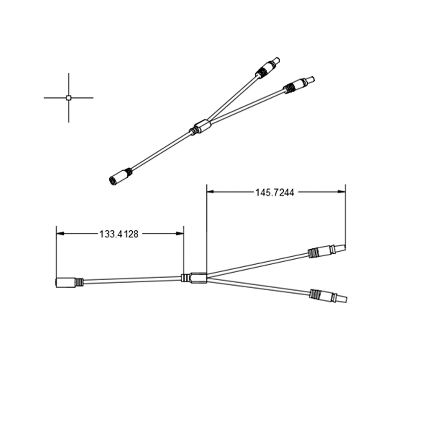 ISOLED 2-fach Rundsteck-Verteiler (max. 5A) 1x IN 2x OUT weiß