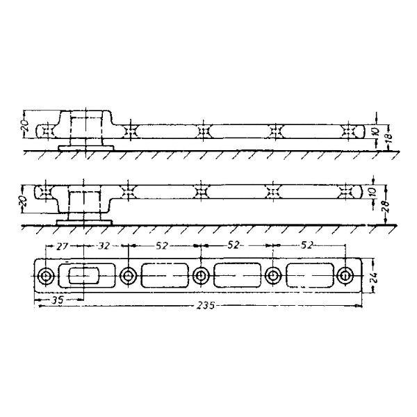 dormakaba Türschiene 7421 f. Pendeltür, z. Anschrauben, Stahl verzinkt