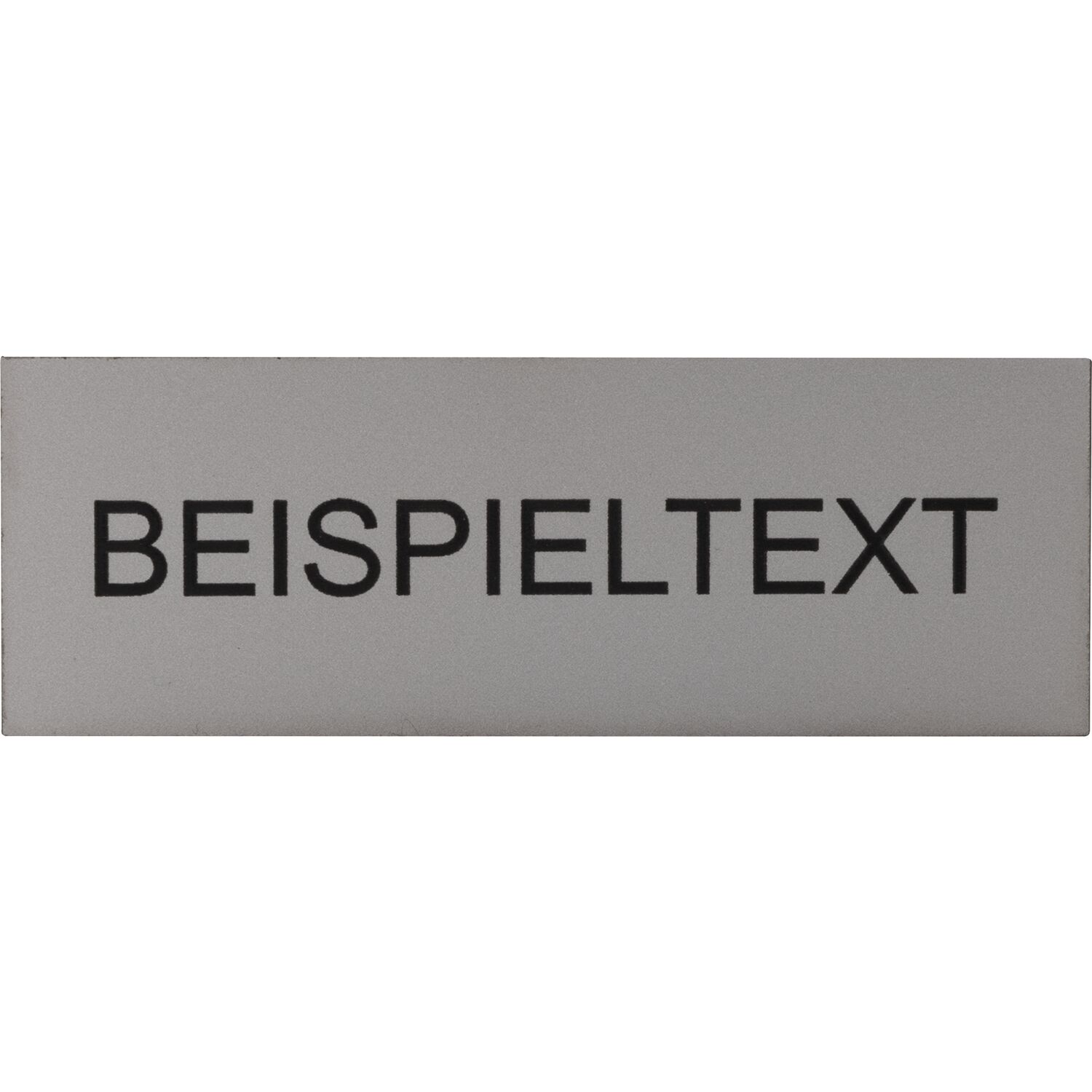 Beschriftungsschild mit Gravur, Kunststoff alufarbig/Schrift schwarz