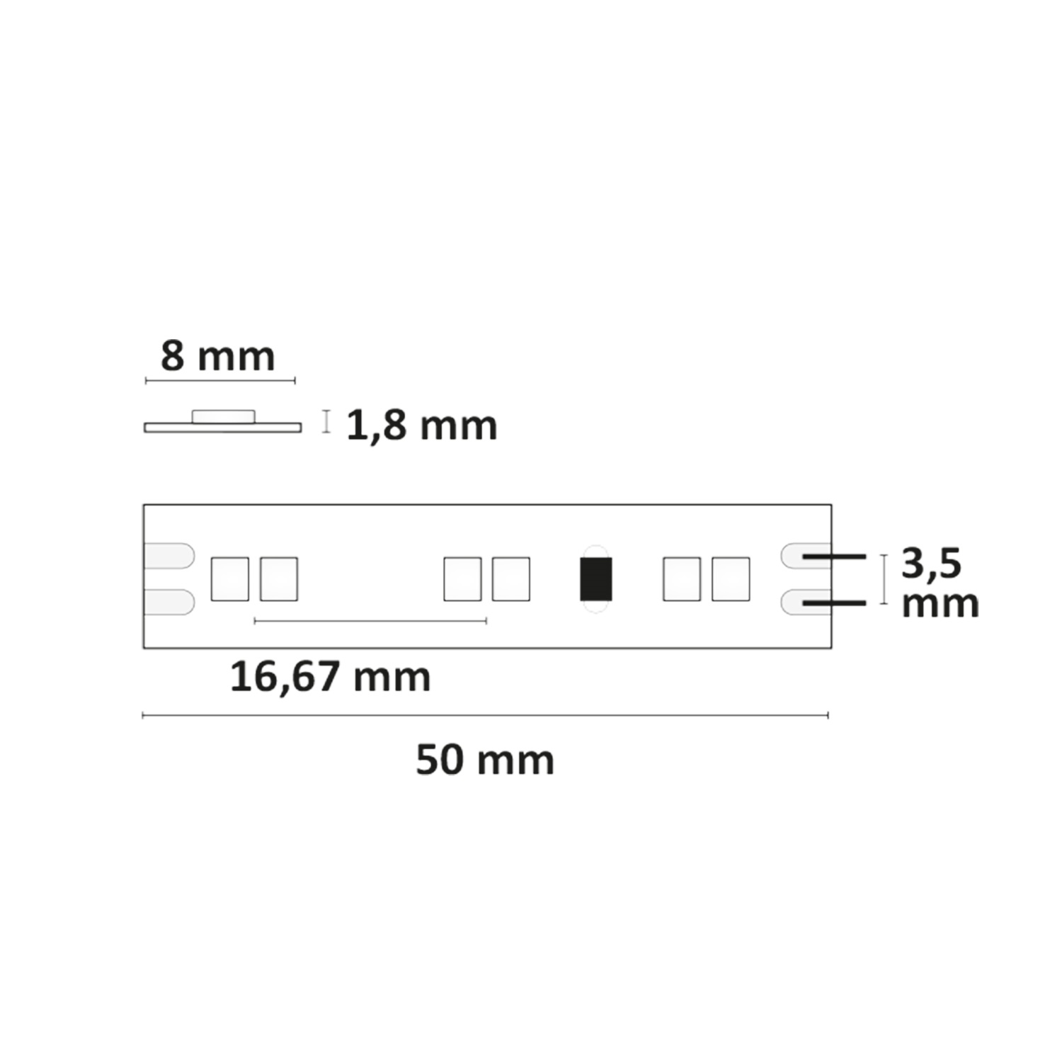 ISOLED LED CRI919/940 MiniAMP CCT Flexband 12V DC 8W IP20 250cm 2 polig Kabel mit Stecker 126 LED/m
