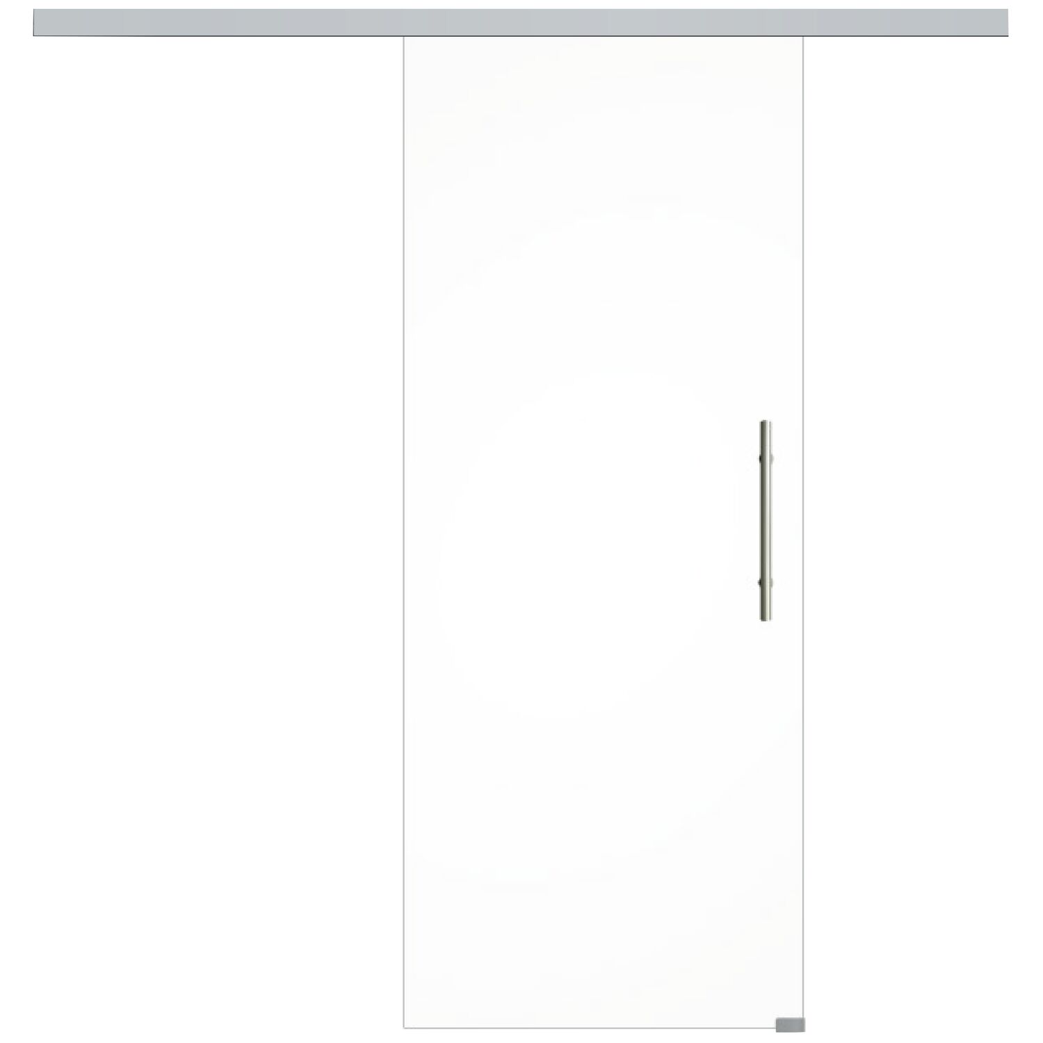 Glasschiebetür Set Klarglas, 920x2100 mm, Beschläge/Stoßgriff silber