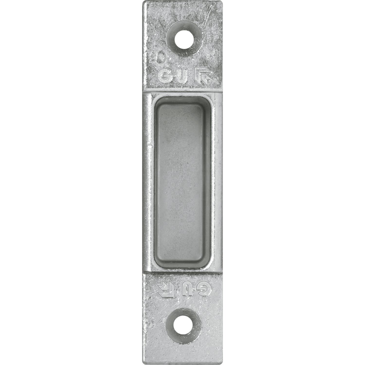 GU Schließplatte f. Secury f. Massiv-Automatic-Riegel,Stulp 20mm,verzinkt silber