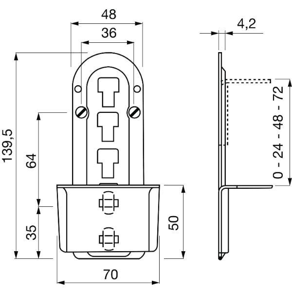 Bettbeschlag-Bettfix, 139,5 x 70 mm, Stahl galv. verzinkt