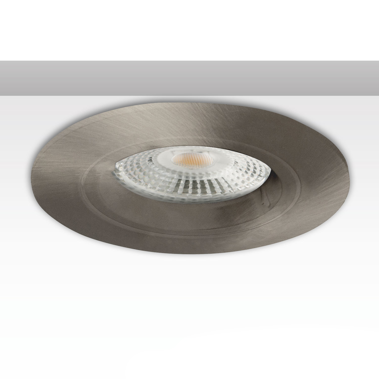 ISOLED Einbaurahmen rund Loch 68mm Alu gebürstet für GU10/MR16 Spots