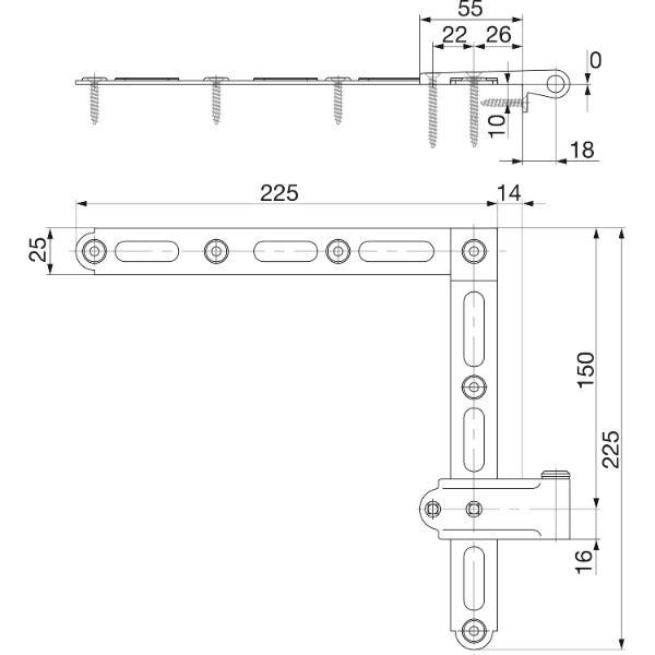 Maco #14044 Rustico Ladenwinkelband MV gerade nicht verstellbar schwarz