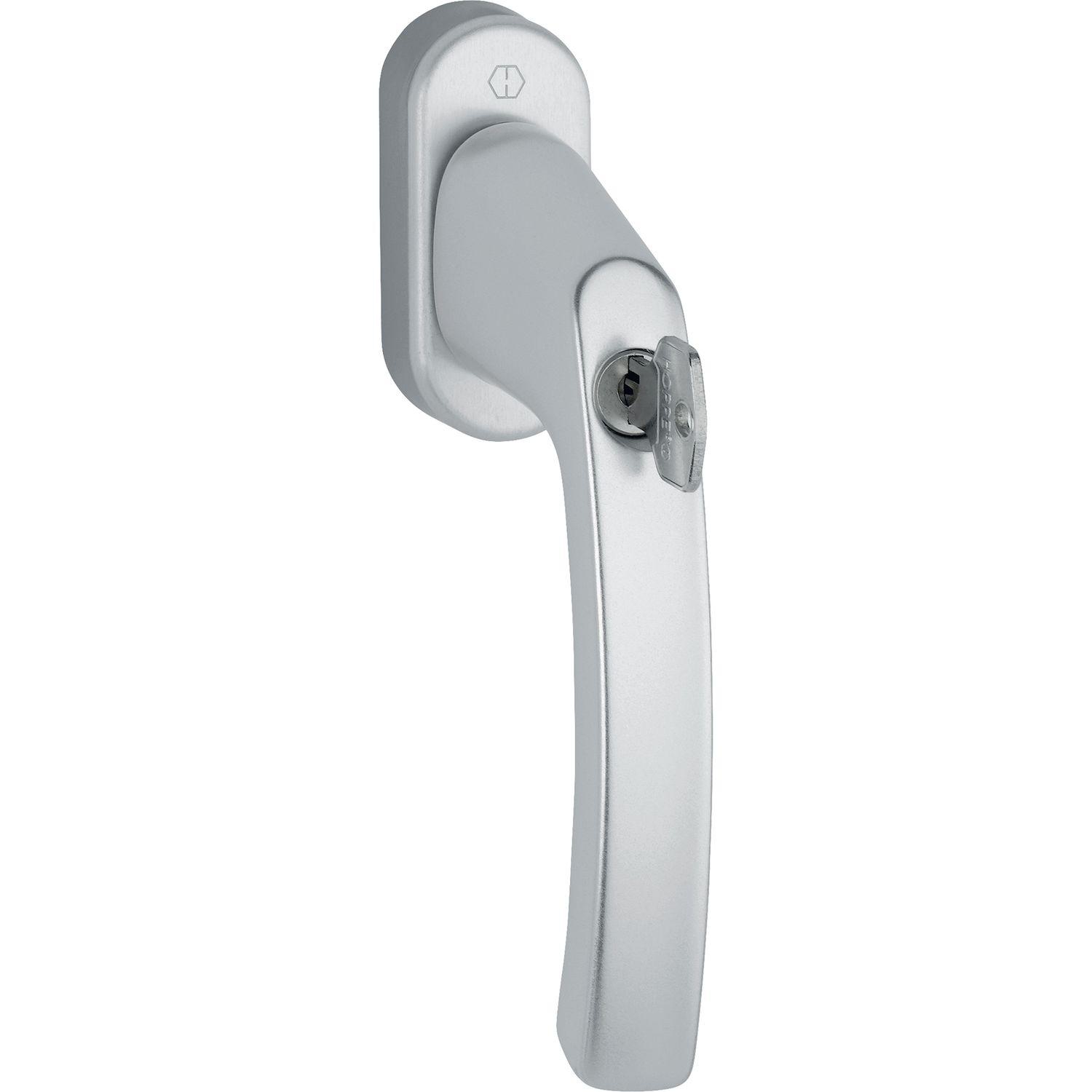 Hoppe Fenstergriff LIÈGE Sperrzylinder Vierkant 7x37 35 Nm silber eloxiert