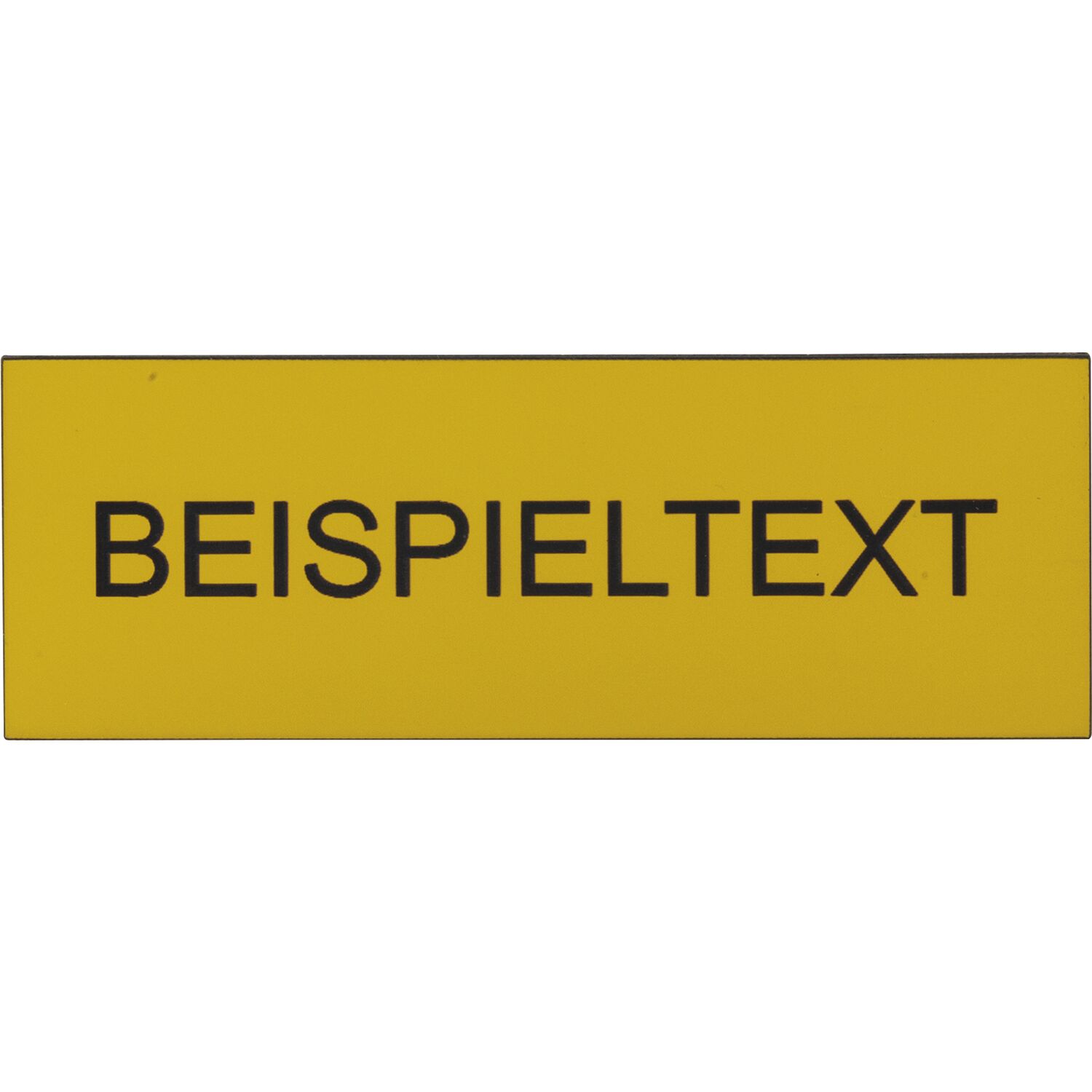 Beschriftungsschild mit Gravur, Kunststoff gelb/Schrift schwarz