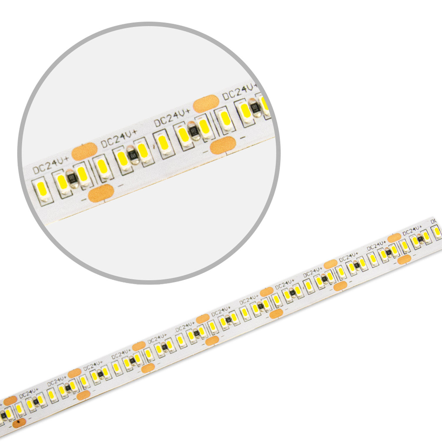 ISOLED LED CRI930 MiniAMP Flexband 24V DC 6W IP20 3000K 250cm beids. 30cm Kabel + maleAMP 300 LED/m