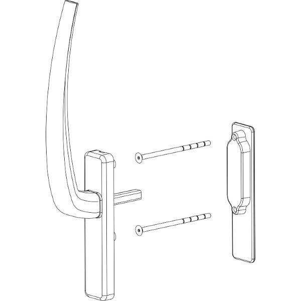 HAUTAU ATRIUM HS Griffgarnitur innen Türstärke 81-92mm Alu silber eloxiert