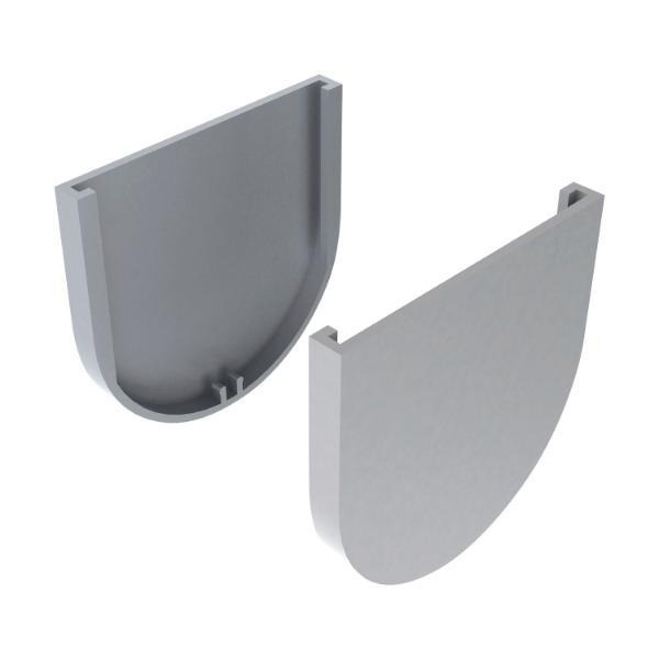 solido 100 Abdeckkappen-Set Glas Punktbefestigung rund Edelstahl-Effekt