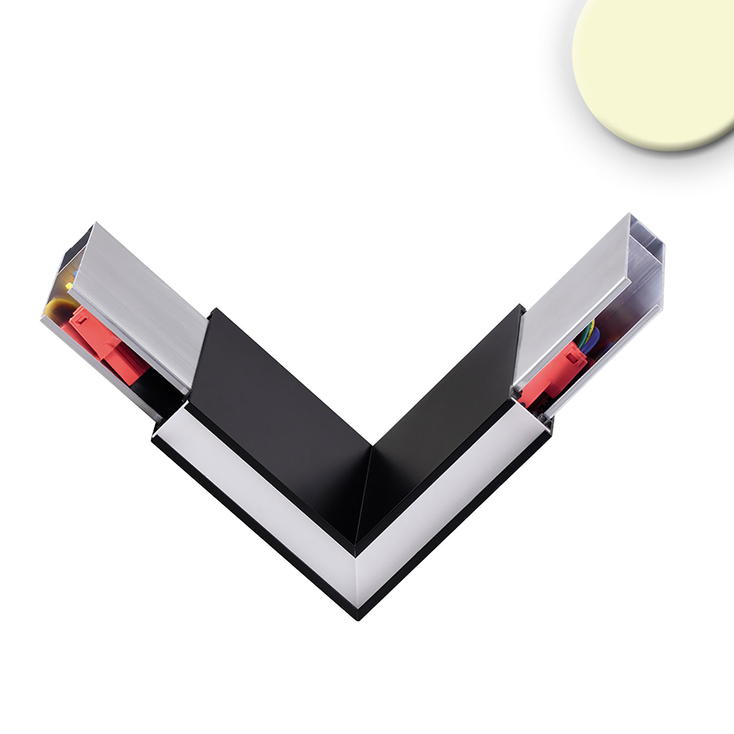 ISOLED Eckverbinder 90° prismatisch für Hängeleuchte Linear Up&Down 3W schwarz warmweiß