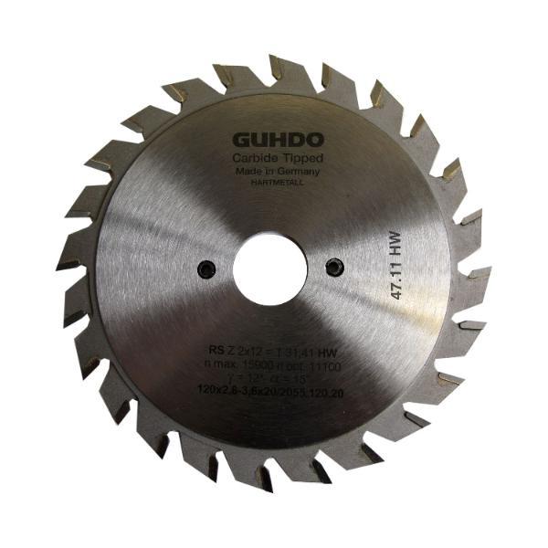 GUHDO HW-Ritzkreissägeblatt für diverse Maschinen 120x2,8-3,6x20 mm Z2x12 V/FZ