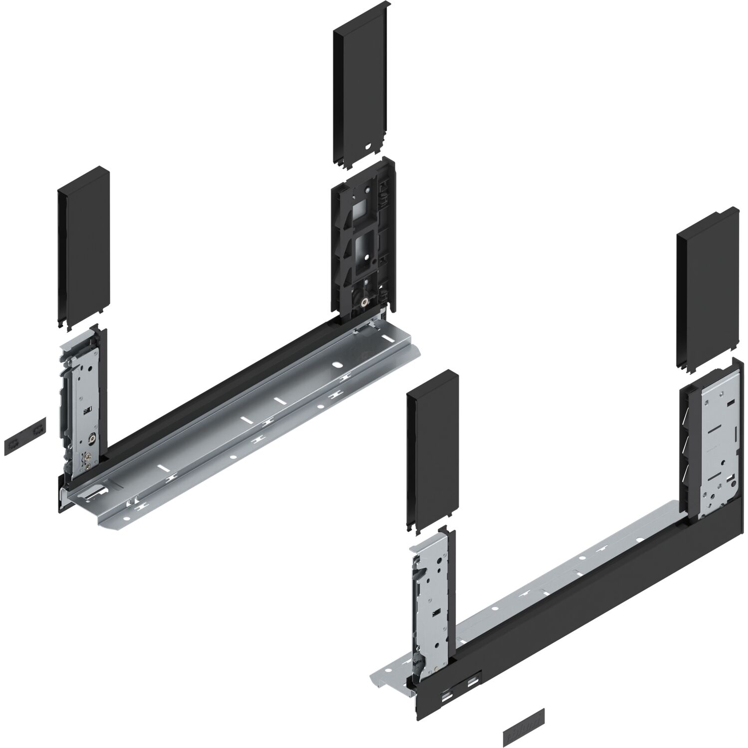 blum LEGRABOX free, Zarge Höhe C, NL 400, Carbonschwarz-matt