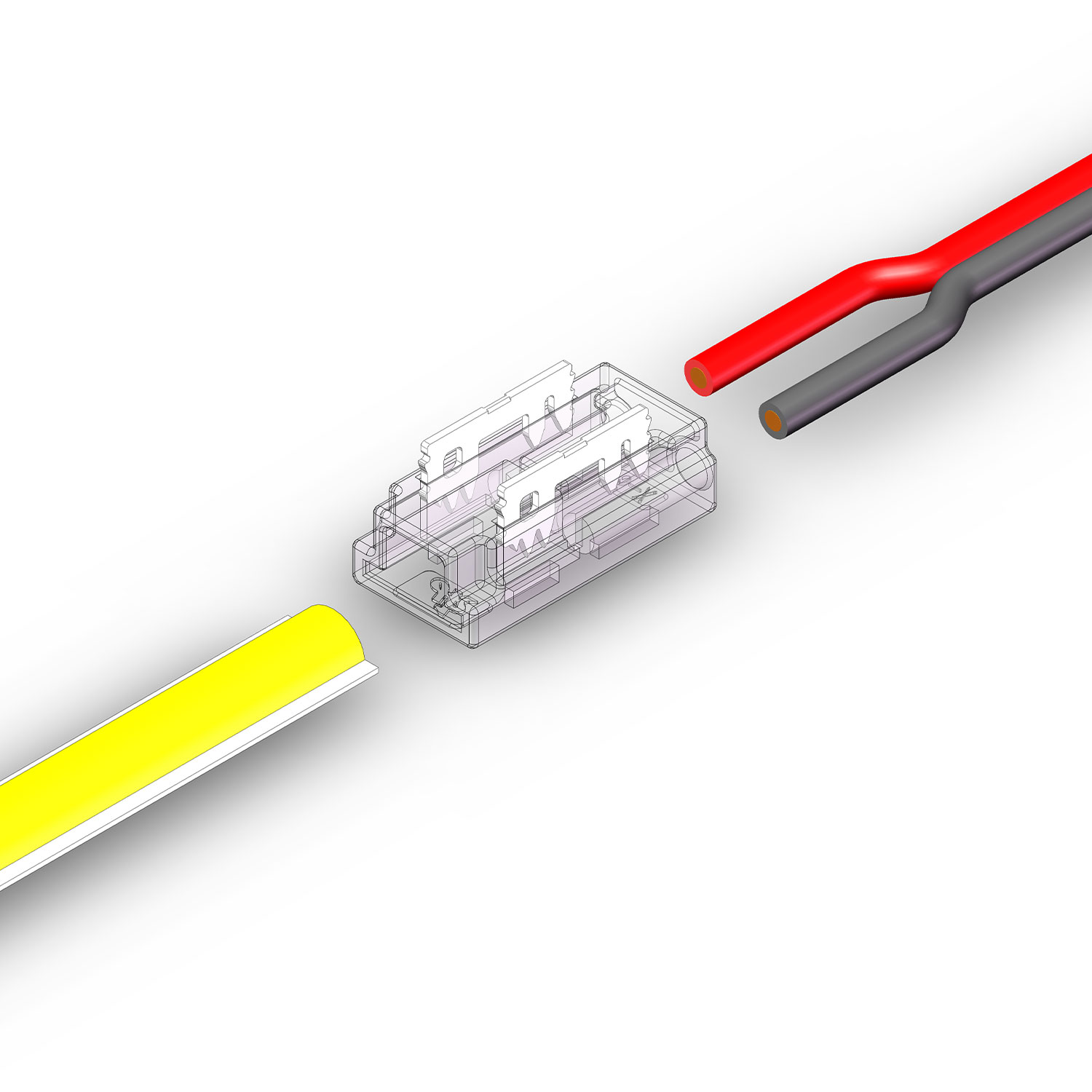 ISOLED Kontakt-Kabelanschluss (max. 4A/0,5qmm) K2-25 für 2-pol. IP20 Flexstripes mit Breite 5mm